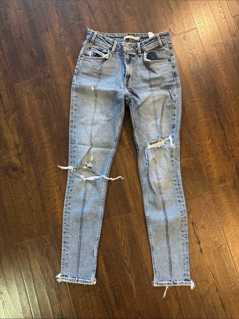 Levi's Light Blue Ripped Skinny Jeans